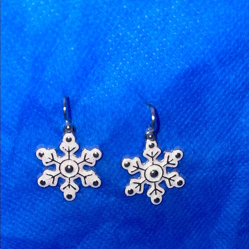 Elegant Silver Snowflake Earrings